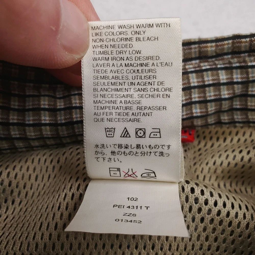 North Face Shirt Mens Medium Brown Check Outdoor Preppy Button Front